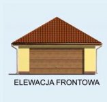 Elewacja projektu G124 garaż dwustanowiskowy z pomieszczeniem gospodarczym - 1