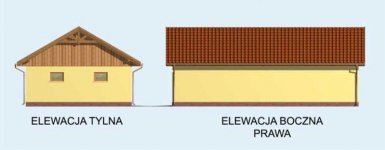 Elewacja projektu G126 garaż trzystanowiskowy z pomieszczeniem gospodarczym - 2