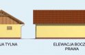 Projekt budynku gospodarczego G126 garaż trzystanowiskowy z pomieszczeniem gospodarczym - elewacja 2