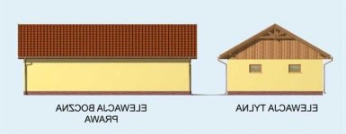 Elewacja projektu G126 garaż trzystanowiskowy z pomieszczeniem gospodarczym - 2 - wersja lustrzana