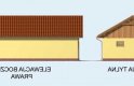 Projekt budynku gospodarczego G126 garaż trzystanowiskowy z pomieszczeniem gospodarczym - elewacja 2