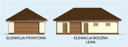 Elewacja projektu G127 garaż trzystanowiskowy - 1