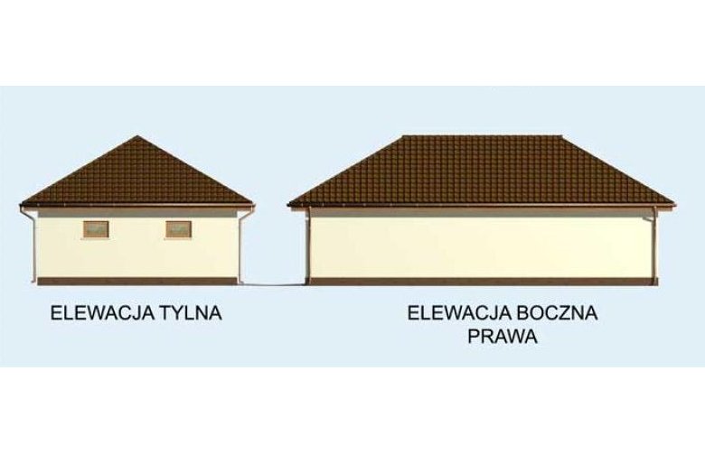 Projekt budynku gospodarczego G127 garaż trzystanowiskowy - elewacja 2