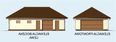 Elewacja projektu G127 garaż trzystanowiskowy - 1 - wersja lustrzana