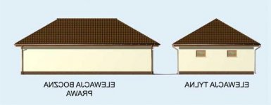 Elewacja projektu G127 garaż trzystanowiskowy - 2 - wersja lustrzana