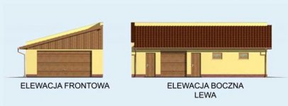 Elewacja projektu G128 garaż trzystanowiskowy - 1