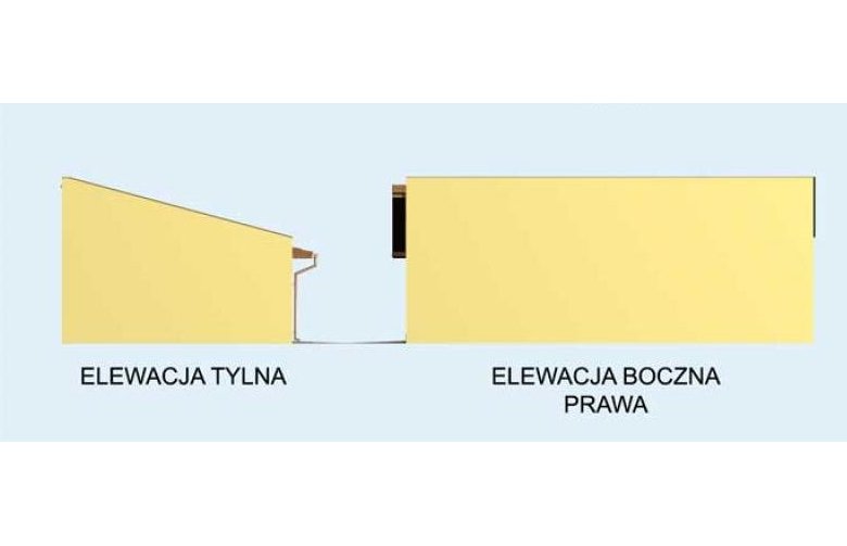 Projekt budynku gospodarczego G128 garaż trzystanowiskowy - elewacja 2