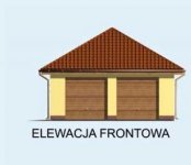 Elewacja projektu G131 garaż dwustanowiskowy z pomieszczeniem gospodarczym - 1