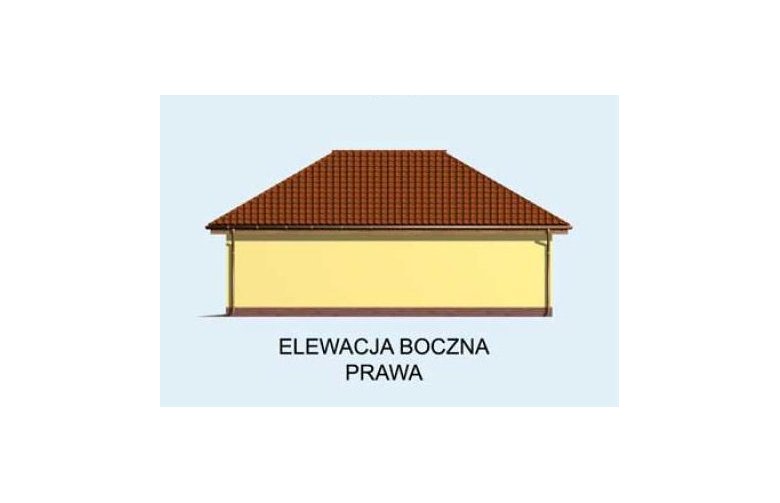 Projekt budynku gospodarczego G131 garaż dwustanowiskowy z pomieszczeniem gospodarczym - elewacja 4