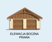 Elewacja projektu G133 garaż dwustanowiskowy z pomieszczeniem gospodarczym - 4