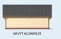 Projekt budynku gospodarczego G133 garaż dwustanowiskowy z pomieszczeniem gospodarczym - elewacja 2
