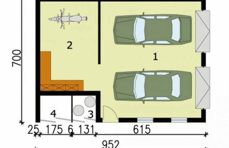 Projekt budynku gospodarczego G135 - przyziemie