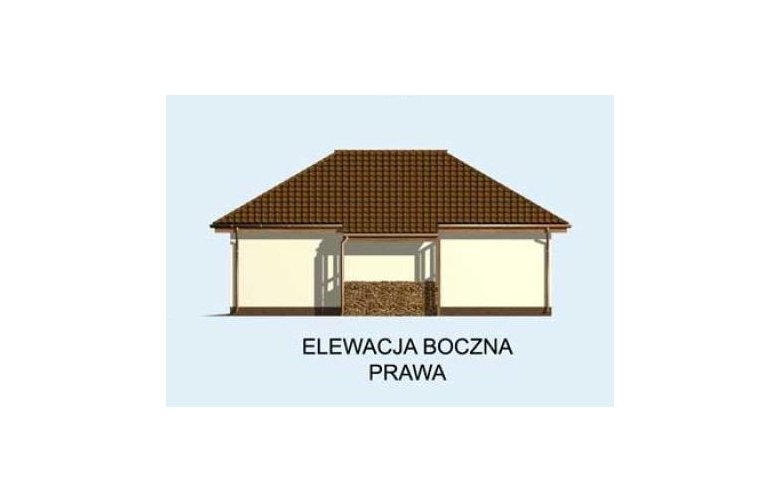 Projekt garażu G137 garaż dwustanowiskowy z pomieszczeniem gospodarczym - elewacja 4