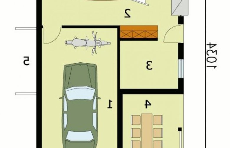 Projekt garażu G137 garaż dwustanowiskowy z pomieszczeniem gospodarczym - przyziemie