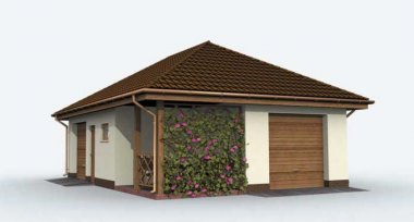 Projekt domu G137 garaż dwustanowiskowy z pomieszczeniem gospodarczym