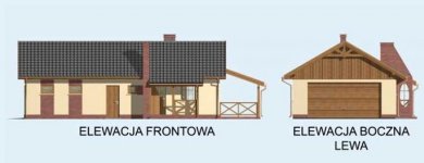 Elewacja projektu GM2 budynek garażowo-mieszkalny - 1