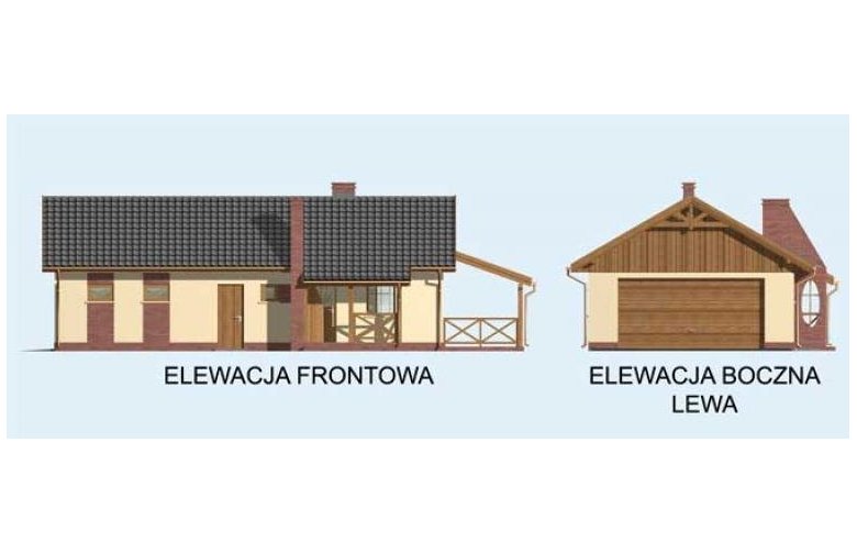 Projekt budynku gospodarczego GM2 budynek garażowo-mieszkalny - elewacja 1