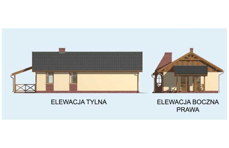 Projekt budynku gospodarczego GM2 budynek garażowo-mieszkalny - elewacja 2