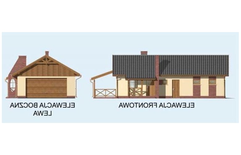 Projekt budynku gospodarczego GM2 budynek garażowo-mieszkalny - elewacja 1