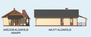 Elewacja projektu GM2 budynek garażowo-mieszkalny - 2 - wersja lustrzana