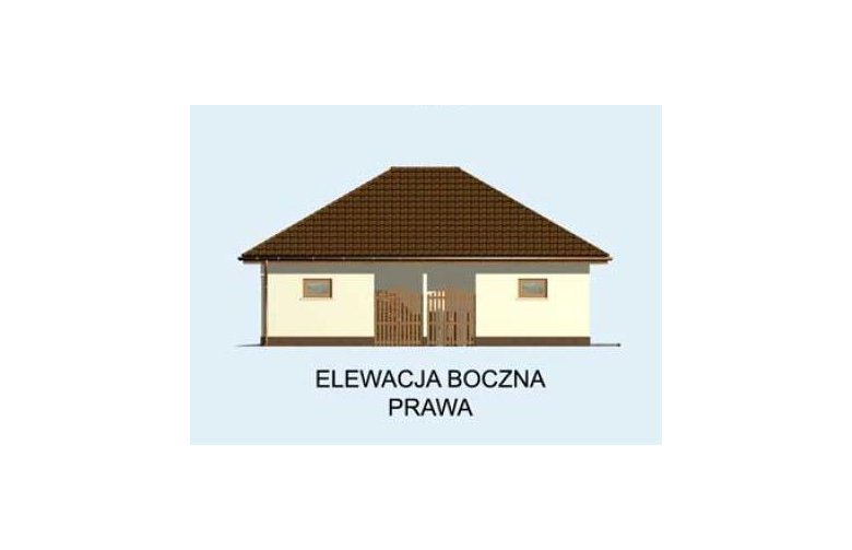 Projekt budynku gospodarczego G144 dwustanowiskowy z pomieszczeniem gospodarczym - elewacja 4