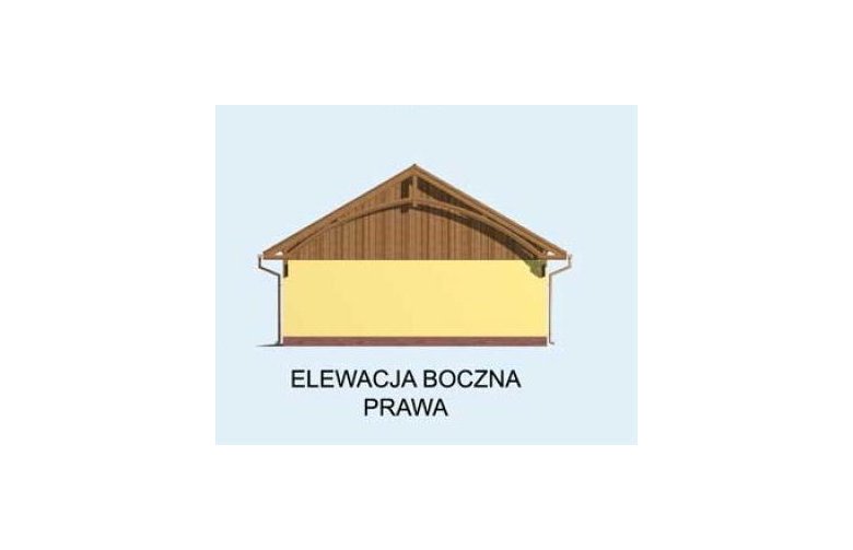 Projekt budynku gospodarczego G145 dwustanowiskowy z pomieszczeniem gospodarczym i werandą - elewacja 4