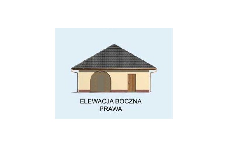 Projekt garażu G146 dwustanowiskowy z pomieszczeniem gospodarczym - elewacja 4