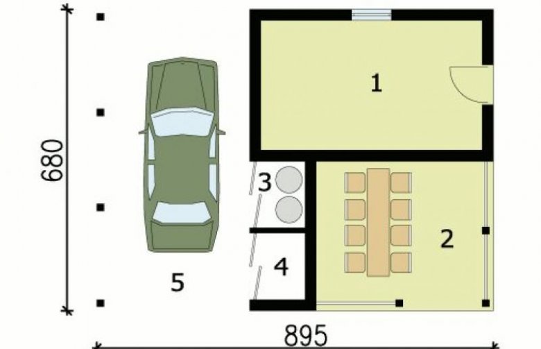 Projekt budynku gospodarczego G152 - przyziemie