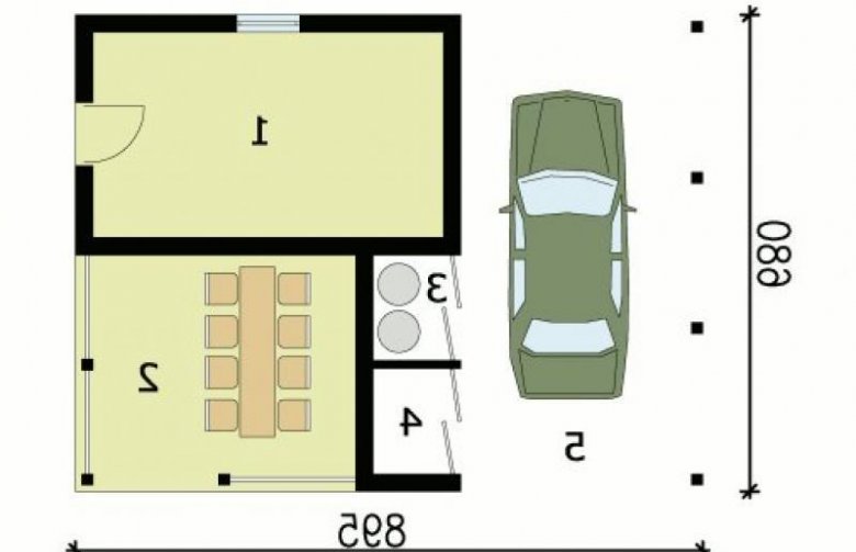 Projekt budynku gospodarczego G152 - przyziemie