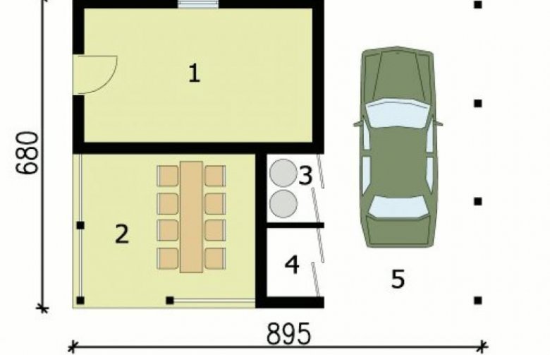 Projekt budynku gospodarczego G153 - przyziemie