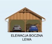 Elewacja projektu G154 garaż dwustanowiskowy z pomieszczeniem gospodarczym - 3