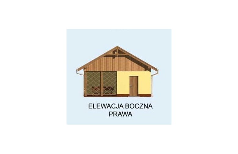 Projekt budynku gospodarczego G154 garaż dwustanowiskowy z pomieszczeniem gospodarczym - elewacja 4