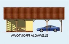 Elewacja projektu G154 garaż dwustanowiskowy z pomieszczeniem gospodarczym - 1 - wersja lustrzana