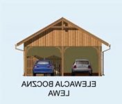 Elewacja projektu G154 garaż dwustanowiskowy z pomieszczeniem gospodarczym - 3 - wersja lustrzana