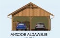 Projekt budynku gospodarczego G154 garaż dwustanowiskowy z pomieszczeniem gospodarczym - elewacja 3