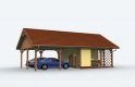 Projekt budynku gospodarczego G154 garaż dwustanowiskowy z pomieszczeniem gospodarczym - wizualizacja 0
