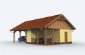 Projekt budynku gospodarczego G154 garaż dwustanowiskowy z pomieszczeniem gospodarczym - wizualizacja 1