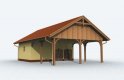 Projekt budynku gospodarczego G154 garaż dwustanowiskowy z pomieszczeniem gospodarczym - wizualizacja 3