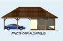 Projekt budynku gospodarczego G155 garaż dwustanowiskowy z pomieszczeniem gospodarczym - elewacja 1