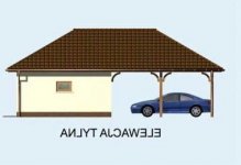 Elewacja projektu G155 garaż dwustanowiskowy z pomieszczeniem gospodarczym - 2 - wersja lustrzana