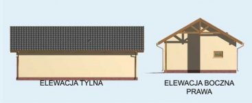 Elewacja projektu G156 garaż trzystanowiskowy z pomieszczeniem gospodarczym - 2