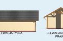 Projekt budynku gospodarczego G156 garaż trzystanowiskowy z pomieszczeniem gospodarczym - elewacja 2