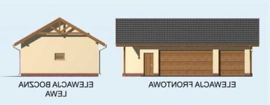 Elewacja projektu G156 garaż trzystanowiskowy z pomieszczeniem gospodarczym - 1 - wersja lustrzana