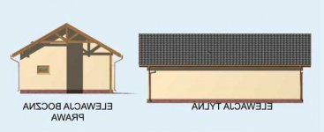 Elewacja projektu G156 garaż trzystanowiskowy z pomieszczeniem gospodarczym - 2 - wersja lustrzana