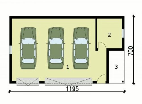 PRZYZIEMIE G156 garaż trzystanowiskowy z pomieszczeniem gospodarczym