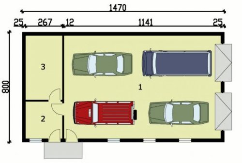 PRZYZIEMIE Budynek gospodarczy G161 czterostanowiskowy