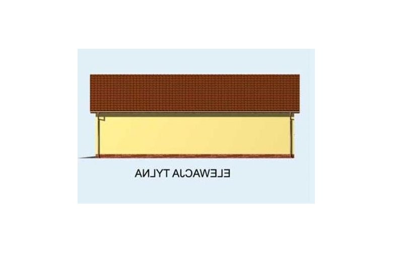 Projekt budynku gospodarczego G162 garaż czterostanowiskowy z pomieszczeniami gospodarczymi - elewacja 2