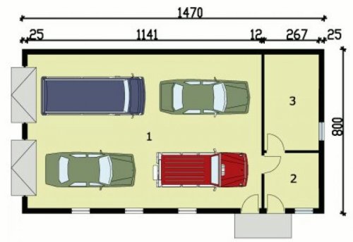 PRZYZIEMIE G162 garaż czterostanowiskowy z pomieszczeniami gospodarczymi