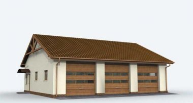 Projekt domu G164 garaż trzystanowiskowy z pomieszczeniami gospodarczymi