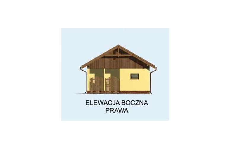 Projekt garażu G166 garaż trzystanowiskowy - elewacja 4